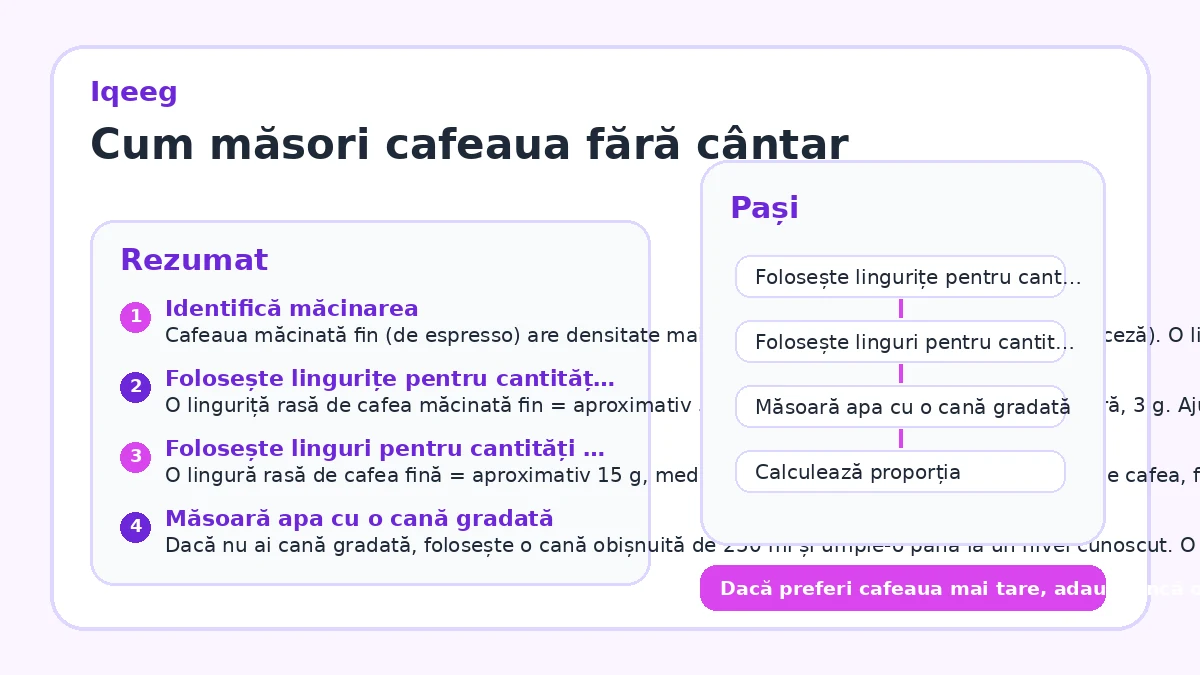 Cum măsori cafeaua fără cântar