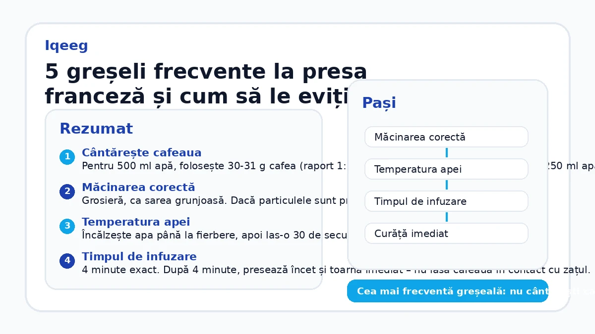 5 greșeli frecvente la presa franceză și cum să le eviți